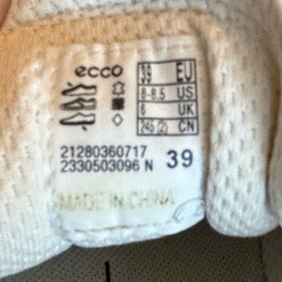 Ecco Street Lite Retro Women's Lace Up Leather Sneakers White, Bronze & Silver - Picture 8 of 10